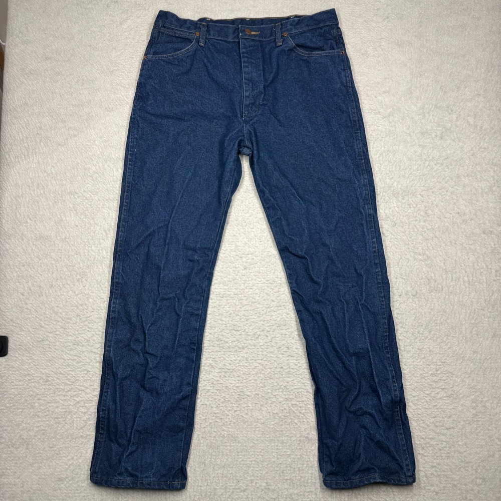 Wrangler Jeans Indigo Blue Cowboy Cut Original Fit High Rise Western Men's 36x32